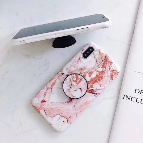 NEW iPhone 13/12/11/Pro/Max/XR Marble W/ holder iphone case - Picture 7 of 8